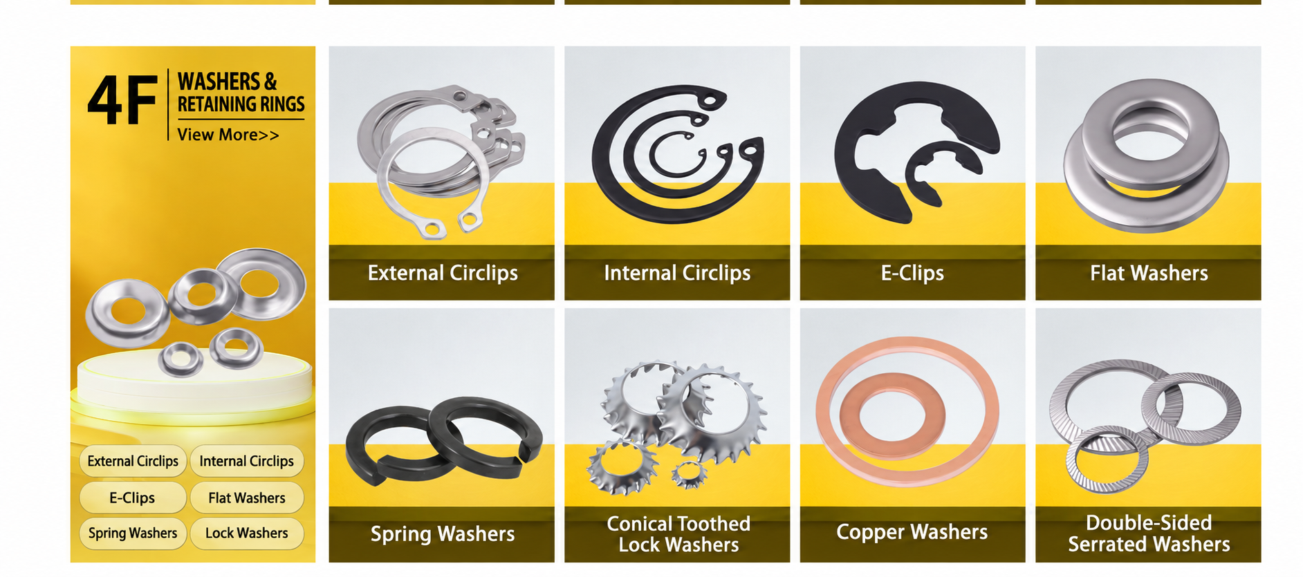 Washers & Retaining Rings product catalog